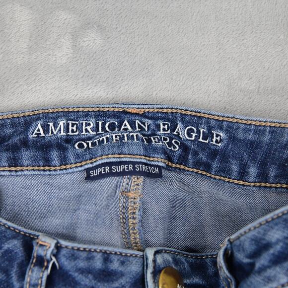 American Eagle Jeans Womens 6 Reg 27x27 Hi-Rise Jegging Distressed Blue Denim - Picture 2 of 12